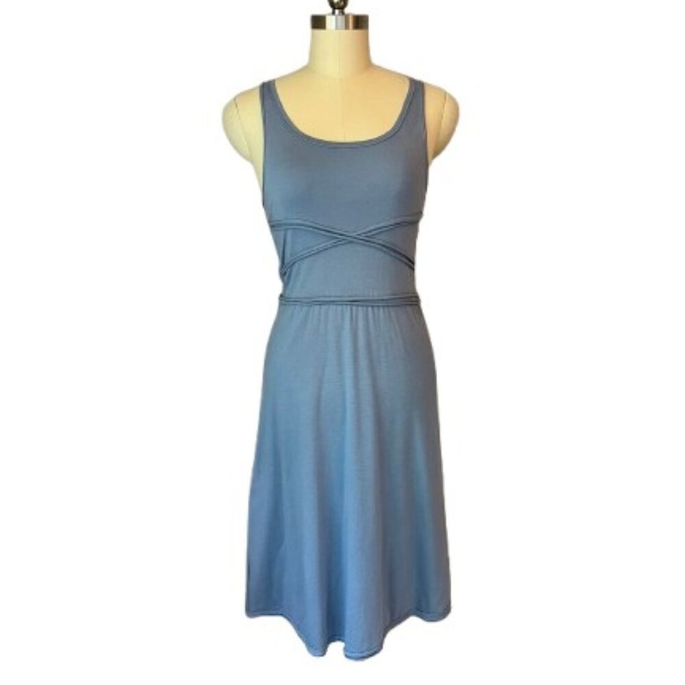 Y2K Minimalist Cotton Tank Dress Dusty Lavender Criss Cross Midi Tank Dress